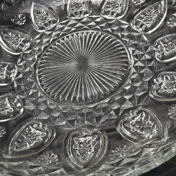 Vintage Serving Tray Clear Glass Crystal Round 12 - Picture 11 of 14
